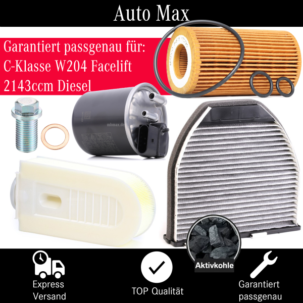 Filterset Inspektionspaket MERCEDES C-KLASSE W204 FACELIFT 200 220 250 CDI 2143