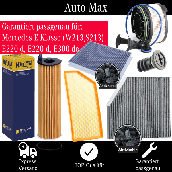 Filterset Inspektionspaket MERCEDES W213 S213 C238 E-KLASSE | OM654 E200d E220d