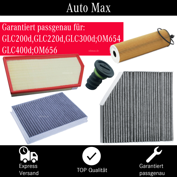 Filterset Inspektionspaket MERCEDES | GLC X253 C253 | OM654 200d 220d 300d 400d