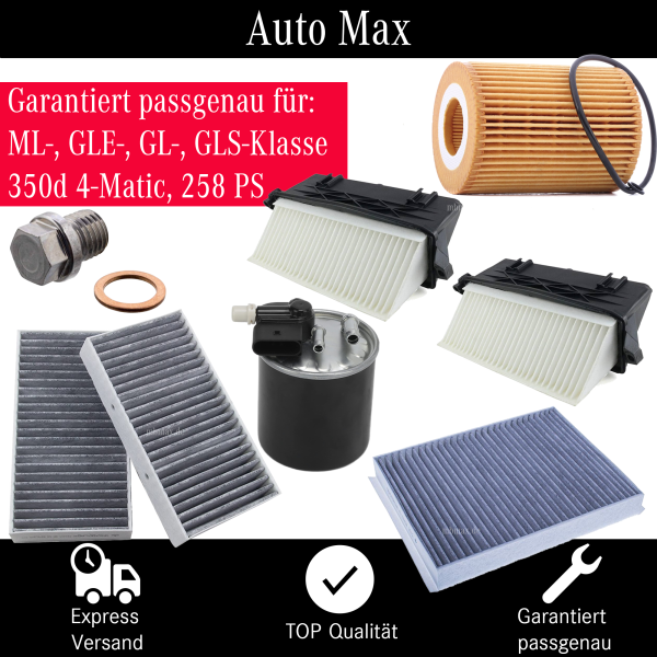 Filterset Inspektionspaket MERCEDES GLE GLS ML GL 350 OM642 W166 X166 C292 258PS