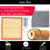 Filterset Inspektionspaket MERCEDES A B W176 W246 OM651...