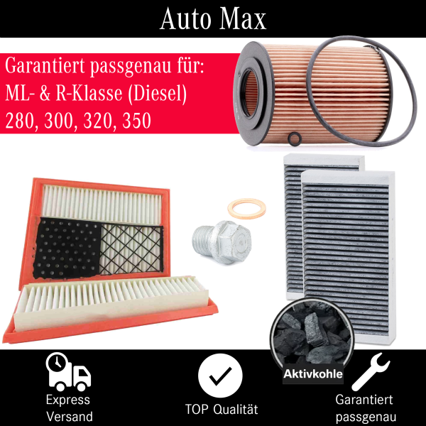 Filterset Inspektionspaket MERCEDES ML W164 | R W251 | 280 300 320 350 CDI
