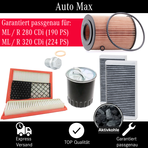 Filterset Inspektionspaket MERCEDES M ML W164 | R W251 | 280 CDi | 320 CDi