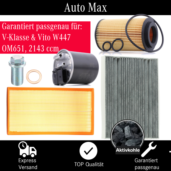 Filterset Inspektionspaket MERCEDES V-KLASSE VITO W447 | 136 PS 163 PS 190 PS