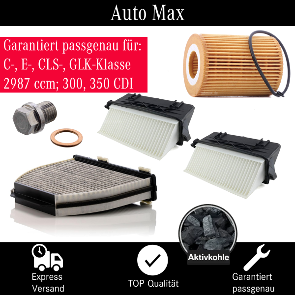 Filterset Inspektionspaket MERCEDES W204 C218 W212 S212 X204 300 350 CDI OM642
