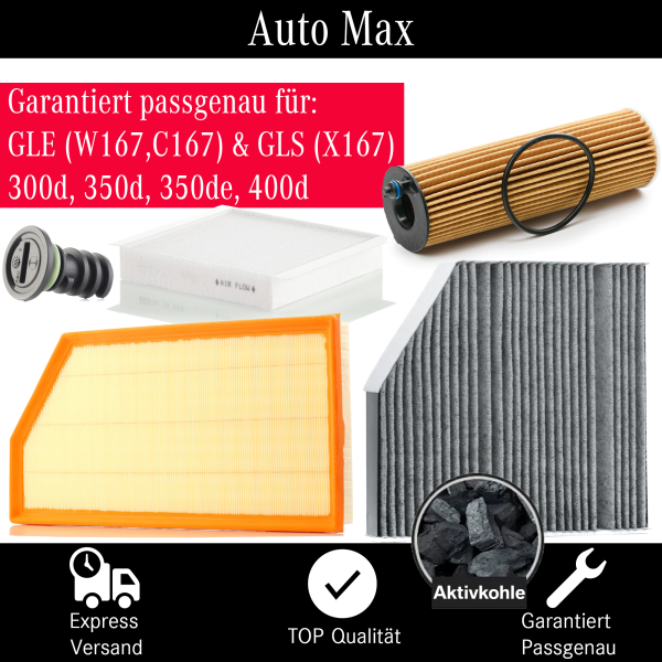 Filterset Inspektionspaket MERCEDES GLE GLS 300d 350d 400d W167 X167 OM656 OM654