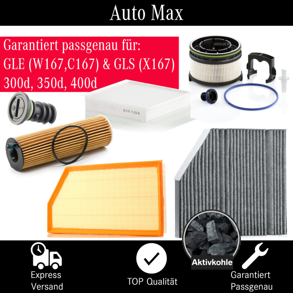 Filterset Inspektionspaket MERCEDES GLE GLS 300d 350d 400d W167 X167 OM656 OM654