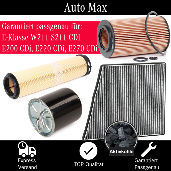Filterset Inspektionspaket MERCEDES E-KLASSE W211 S211 | 200 220 270 CDI