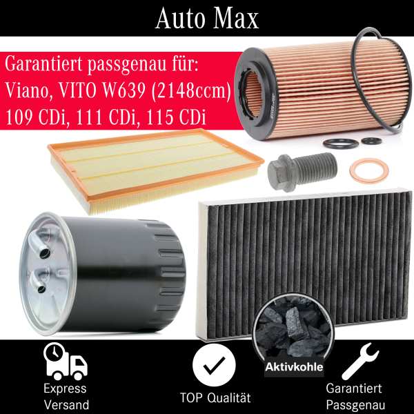 Filterset Inspektionspaket MERCEDES VIANO VITO W639 | 109 111 115 CDi | 2148 ccm