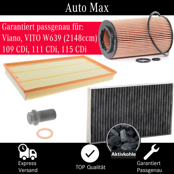 Filterset Inspektionspaket MERCEDES VIANO VITO W639 | 109 111 115 CDi | 2148 ccm
