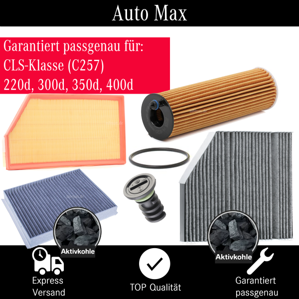 Filterset Inspektionspaket MERCEDES CLS C257 | 220d 300d 350d 400d | OM654 OM656