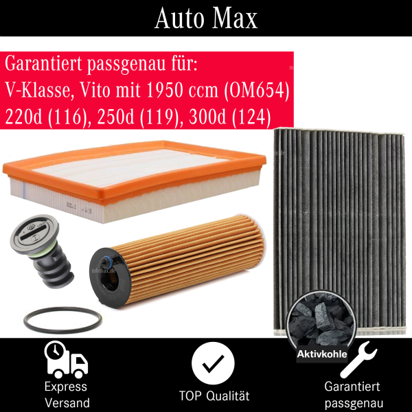 Filterset Inspektionspaket MERCEDES V-KLASSE VITO | 220d 250d 300d | 114 116 119