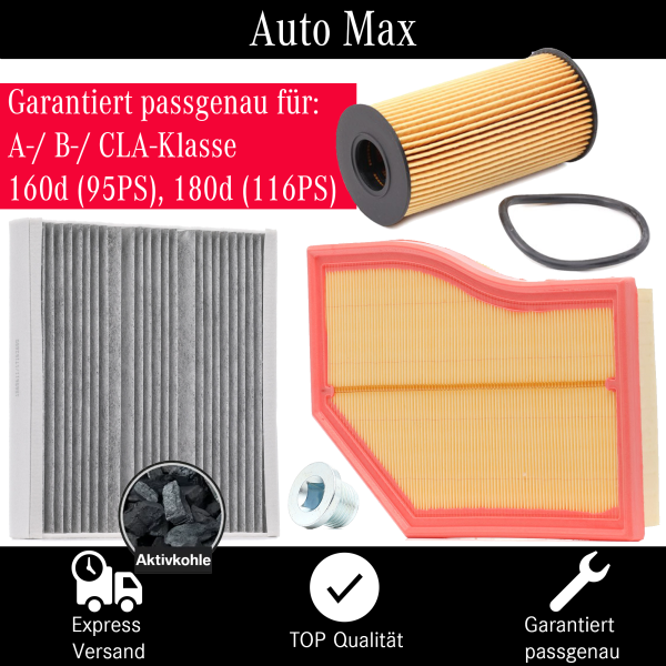 Filterset Inspektionspaket MERCEDES A B CLA W177 W247 C118 | OM608 | 160d 180d