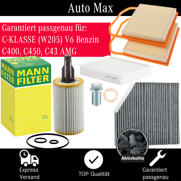 Filterset Inspektionspaket MERCEDES C-KLASSE W205 S205 C205 | C400 C450 C43 AMG