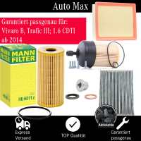 Filterset Inspektionspaket OPEL VIVARO B | RENAULT TRAFIC...