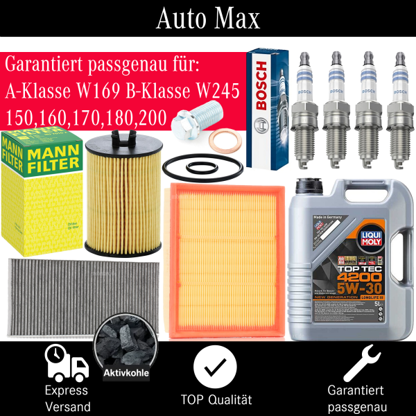 Filterset Inspektionspaket MERCEDES A-Klasse B-Klasse W169 W245 160 170 180 200