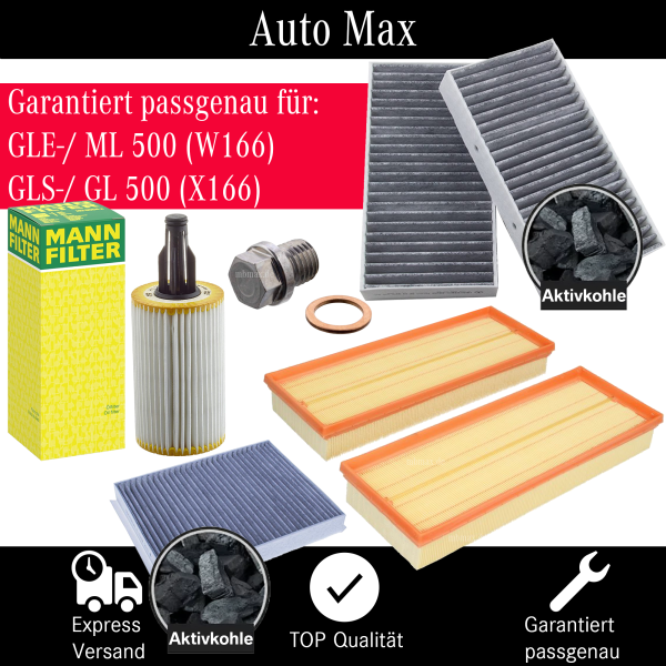 Filterset Inspektionspaket MERCEDES GLE GLS ML GL 500 | W166 X166 C292 | 4663 cm