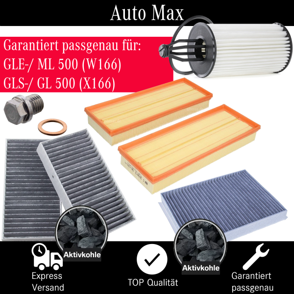 Filterset Inspektionspaket MERCEDES GLE GLS ML GL 500 | W166 X166 C292 | 4663 cm