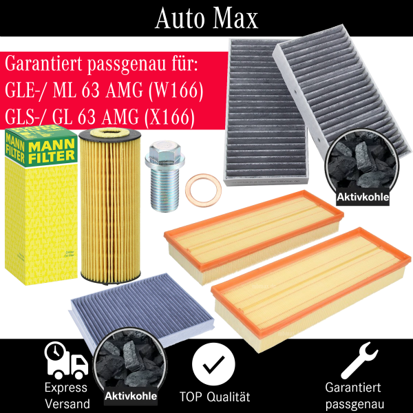 Filterset Inspektionspaket MERCEDES GLE GLS ML GL | 63 AMG | W166 X166 C292