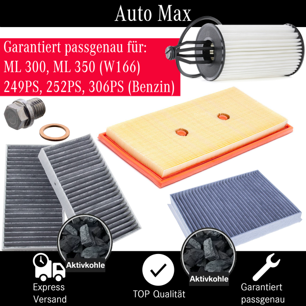 Filterset Inspektionspaket MERCEDES ML W166 | 300 350 |  249 PS 252 PS 306 PS