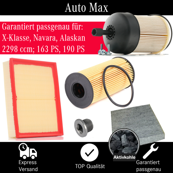 Filterset Inspektionspaket MERCEDES X-KLASSE 220d 250d | Navara | Alaskan | 2298