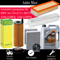 Filterset Inspektionspaket BMW 5er F10 Touring F11 518d...