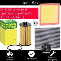 Filterset Inspektionspaket Opel Corsa D | Corsa E | 1.0...