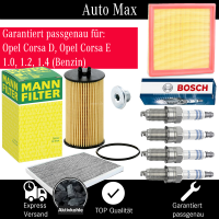 Filterset Inspektionspaket Opel Corsa D | Corsa E | 1.0...