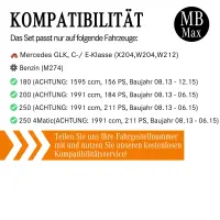 Filterset Inspektionspaket MERCEDES C E Klasse GLK W204 X204 W212 | 180 200 250
