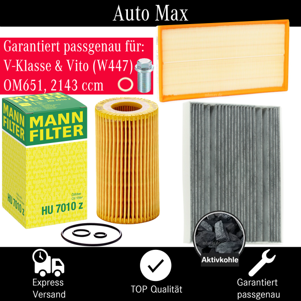 Filterset Inspektionspaket MERCEDES V-KLASSE VITO W447 | 200 220 250 114 116 119