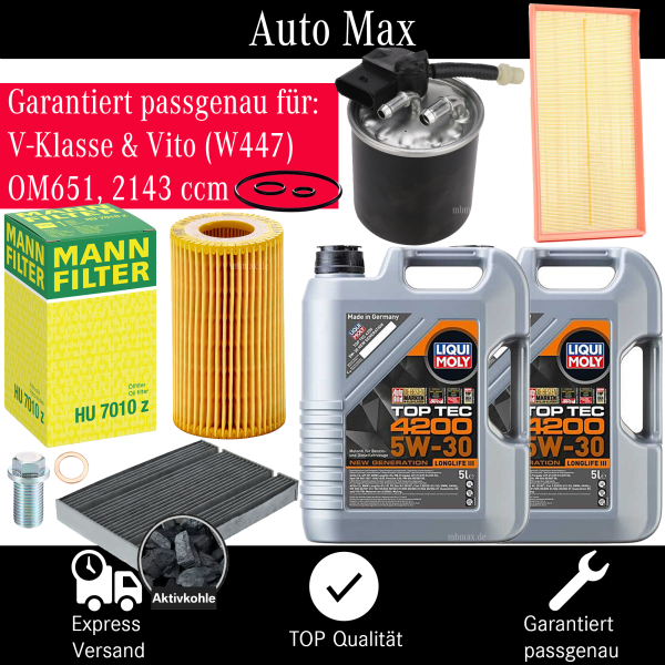 Filterset Inspektionspaket MERCEDES V-KLASSE VITO W447 | 200 220 250 114 116 119