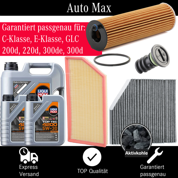 Filterset Inspektionspaket MERCEDES E-Klasse W213 C-Klasse W205 200d 220d | + Öl