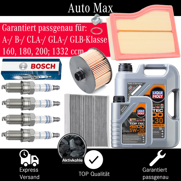 Filterset Inspektionspaket MERCEDES A B CLA W177 W247 C118 | M282 | 160 180 200