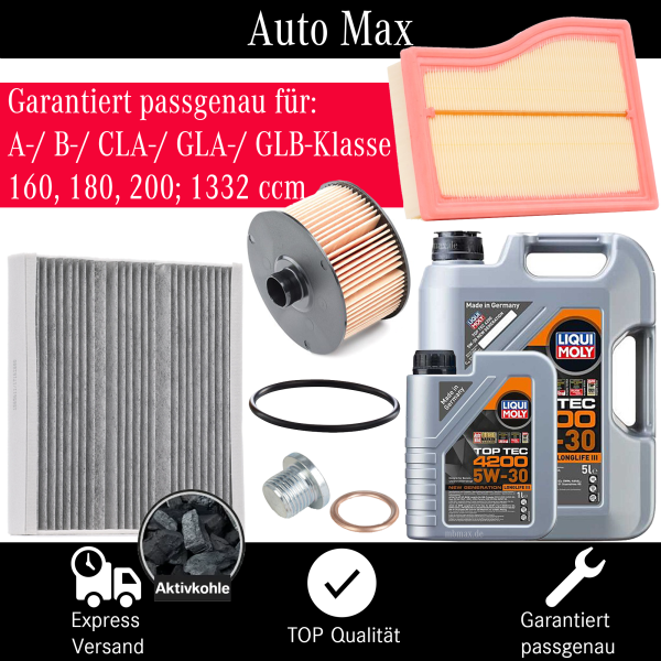 Filterset Inspektionspaket MERCEDES A B CLA W177 W247 C118 | M282 | 160 180 200