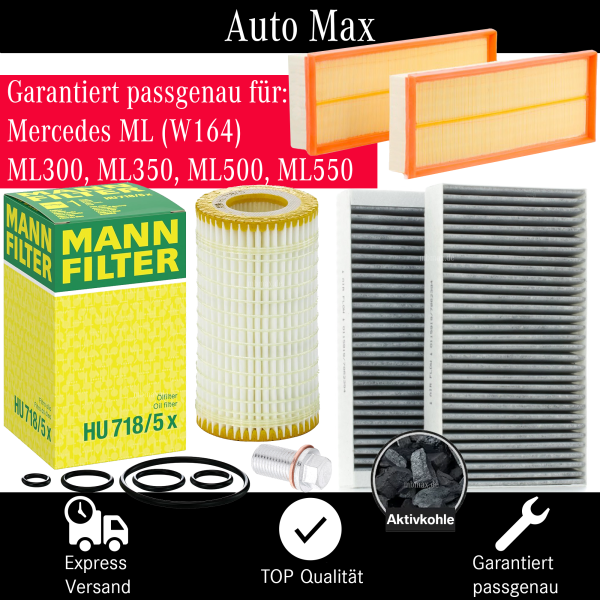 Filterset Inspektionspaket MERCEDES M ML W164 | ML300 ML350 ML500 ML550 | Filter