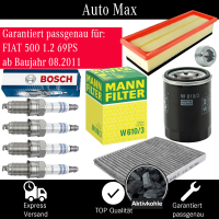 Filterset Inspektionspaket FIAT 500 ab 2012 | Aktivkohle...