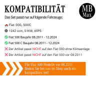 Filterset Inspektionspaket FIAT 500 ab 2012 | Aktivkohle | BOSCH Zündkerzen 69PS