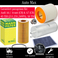 Filterset Inspektionspaket AUDI A6 C8 | A7 C8 | 3.0 TDI...