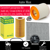 Filterset Inspektionspaket AUDI A6 C8 | A7 C8 | 3.0 TDI...