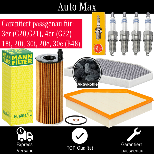 Filterset Inspektionspaket BMW 3er G20 G21 | 4er G22 | 318i 320i 330i 320e 330e