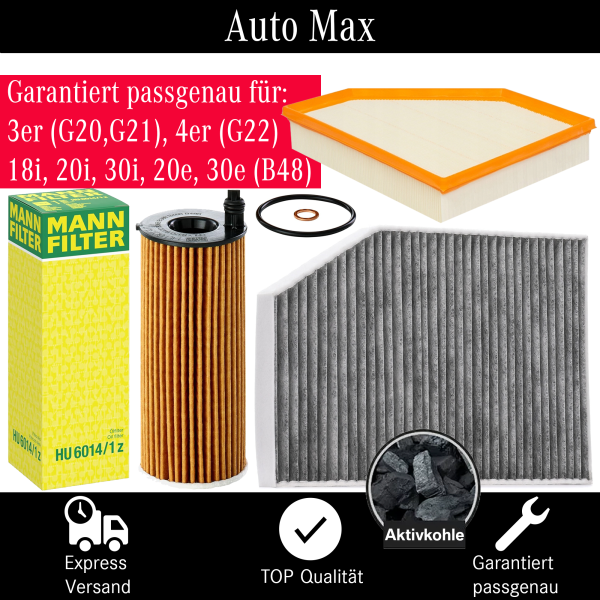 Filterset Inspektionspaket BMW 3er G20 G21 | 4er G22 | 318i 320i 330i 320e 330e