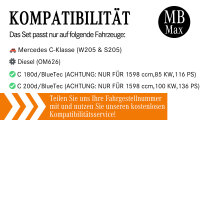 Filterset Inspektionspaket MERCEDES C-KLASSE W205 | C180d C200d | 1598 ccm + ÖL