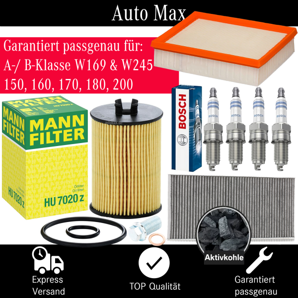 Filterset Inspektionspaket MERCEDES A-Klasse B-Klasse W169 W245 160 170 180 200