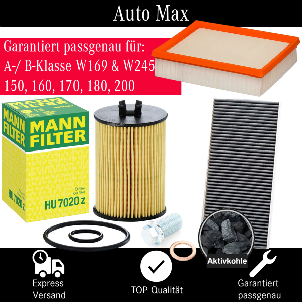 Filterset Inspektionspaket MERCEDES A-Klasse B-Klasse W169 W245 160 170 180 200
