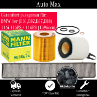 Filterset Inspektionspaket BMW 1er E81 E87 | 116i | 115PS...