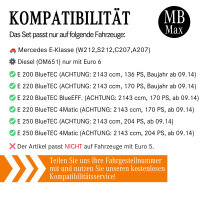 Filterset Inspektionspaket MERCEDES E-KLASSE W212 E200 E220 E250 Euro 6 0W-30 Öl