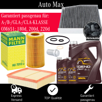 Filterset Inspektionspaket MERCEDES A B KLASSE CLA W176 W246 180 200 220 | + Öl