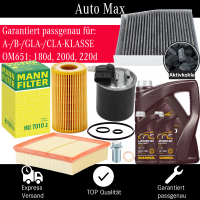 Filterset Inspektionspaket MERCEDES A B KLASSE CLA W176 W246 180 200 220 | + Öl