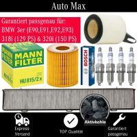 Filterset Inspektionspaket BMW 3er E90 E91 | 318i 129PS |...