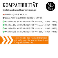 Filterset Inspektionspaket BMW X3 F25 & X4 F26 | 18d 20d | 150 PS 190 PS | B47